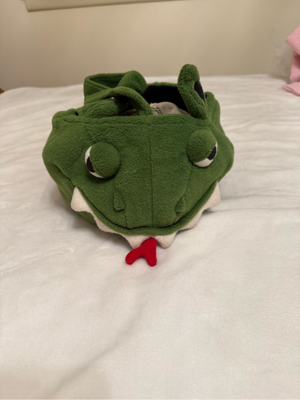 Pottery Barn Kids Green Dragon Puffy Halloween Trick or Treat Bag Fleece Plush